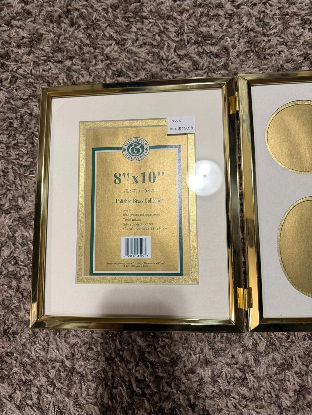Vintage NEW Windsor Polished Brass Multi-Opening Frame - Gold